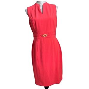 Chelsea Rose Sheath Dress Sleeveless Coral Size 6